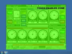 an illustrated example of a Touch Zones configuration that would only allow touch within the confines of the HMI software