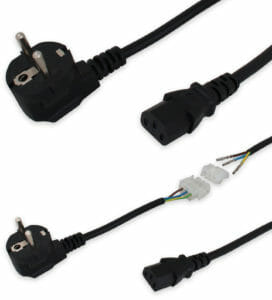 EU Power Cable Options for industrial monitors, conduit and non-conduit models