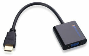 The Cable Matters #113046 HDMI to VGA Adapter provides trouble free conversion of HDMI signals for displays on a VGA-equipped display.