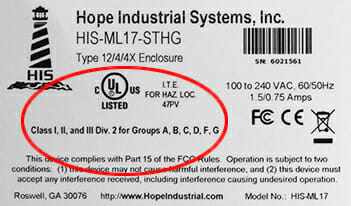 Sample label from one of our stainless 17" Panel Mount monitors with touch screen window