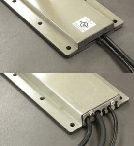 NEMA 2 (top) and NEMA 4/4X (bottom) Cable Exit Cover Plate Options