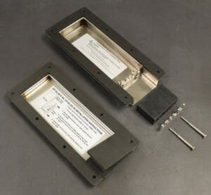 Inside View of NEMA 2 (left) and NEMA 4/4X (right) Cable Exit Cover Plate Options
