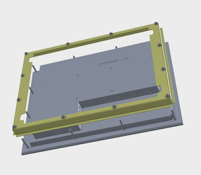 15" Panel Mount Monitor 3D Drawing