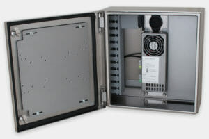 Industrial Enclosure for Thin Clients and Small PCs, interior with mounting bracket