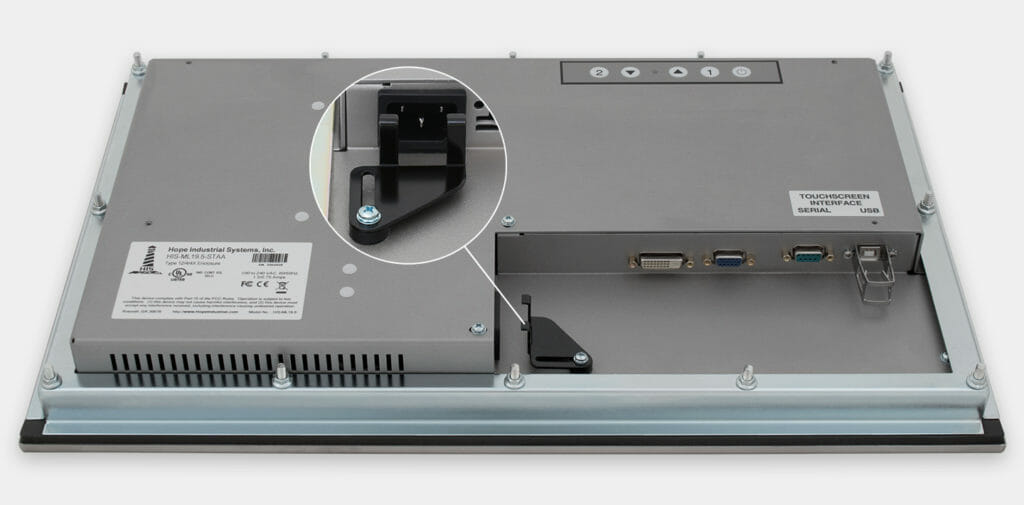 19.5" Widescreen Panel Mount Monitor and Industrial Touch Screen Hope