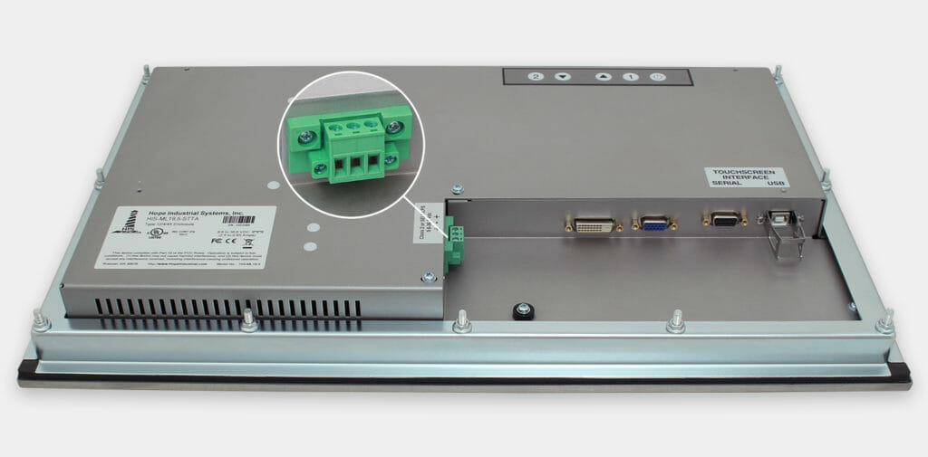 19.5" Widescreen Panel Mount Monitor and Industrial Touch Screen Hope Industrial Systems