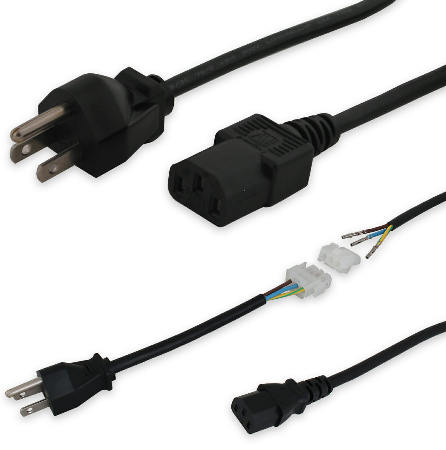 US Power Cable Options for industrial monitors, conduit and non-conduit models