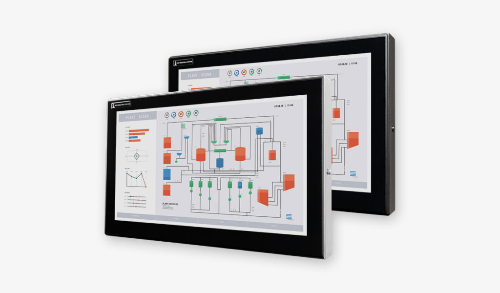 23.8" widescreen Fully Enclosed Universal Mount Industrial Monitors and Rugged Touch Screens