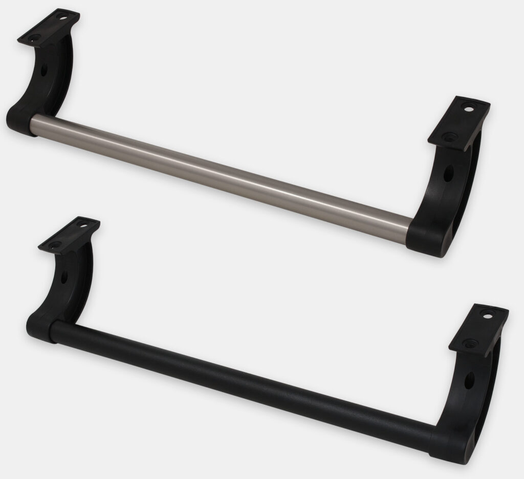 Handlebar options for Universal Mount Industrial Monitors, Stainless Steel and Black Carbon Steel